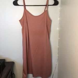 dusty pink slip dress